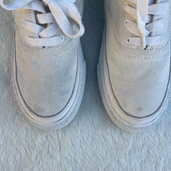 GUC AllSaints Bella White Women's Size EU 39 Leather Suede Comfort Casual Retro - Picture 2 of 9